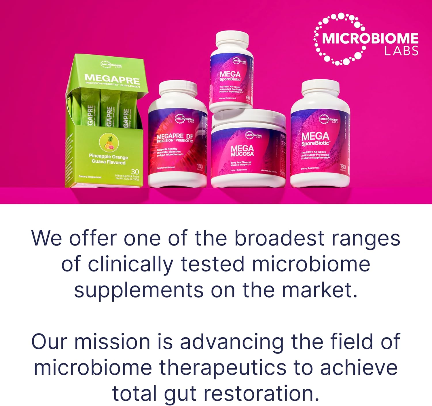 Microbiome Labs HU58, Bacillus Subtilis, Probiotic for Women & Men, 60 Ct
