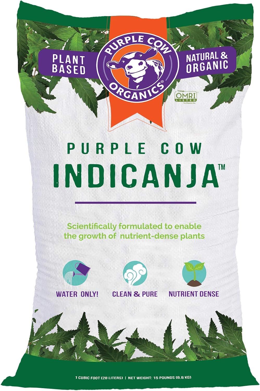 Purple Cow Organics IndiCanja 1 Cubic Foot Bag, Organic Living Soil