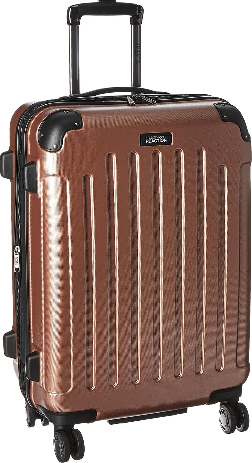 Kenneth Cole REACTION Renegade Luggage Expandable 8-Wheel Spinner Lightweight Hardside Suitcase, Champagne, 20-Inch Carry On