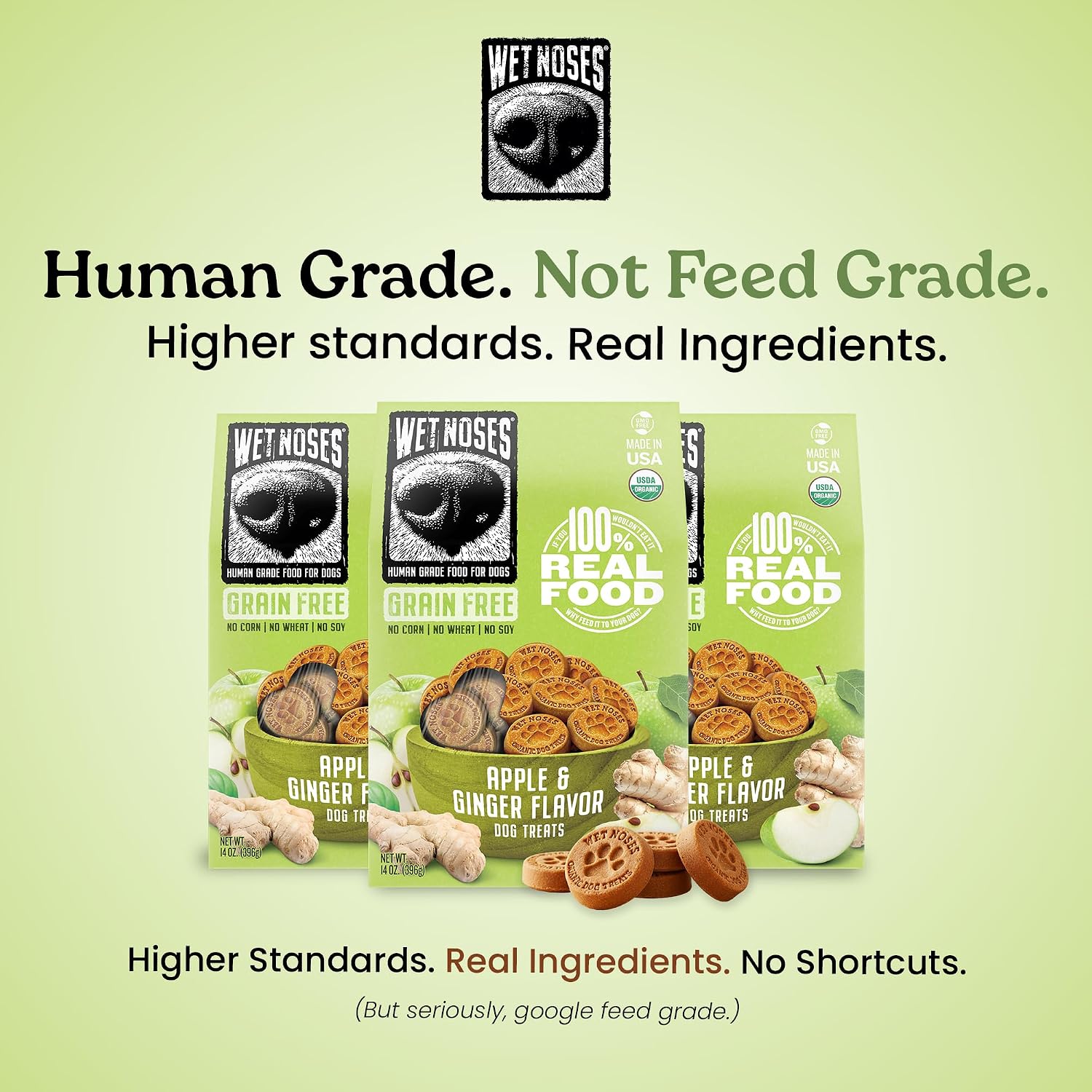 Wet Noses Organic Crunchy Dog Treats – All-Natural, Human-Grade, Non-GMO, Healthy Training & Delicious Snacks for Dogs
