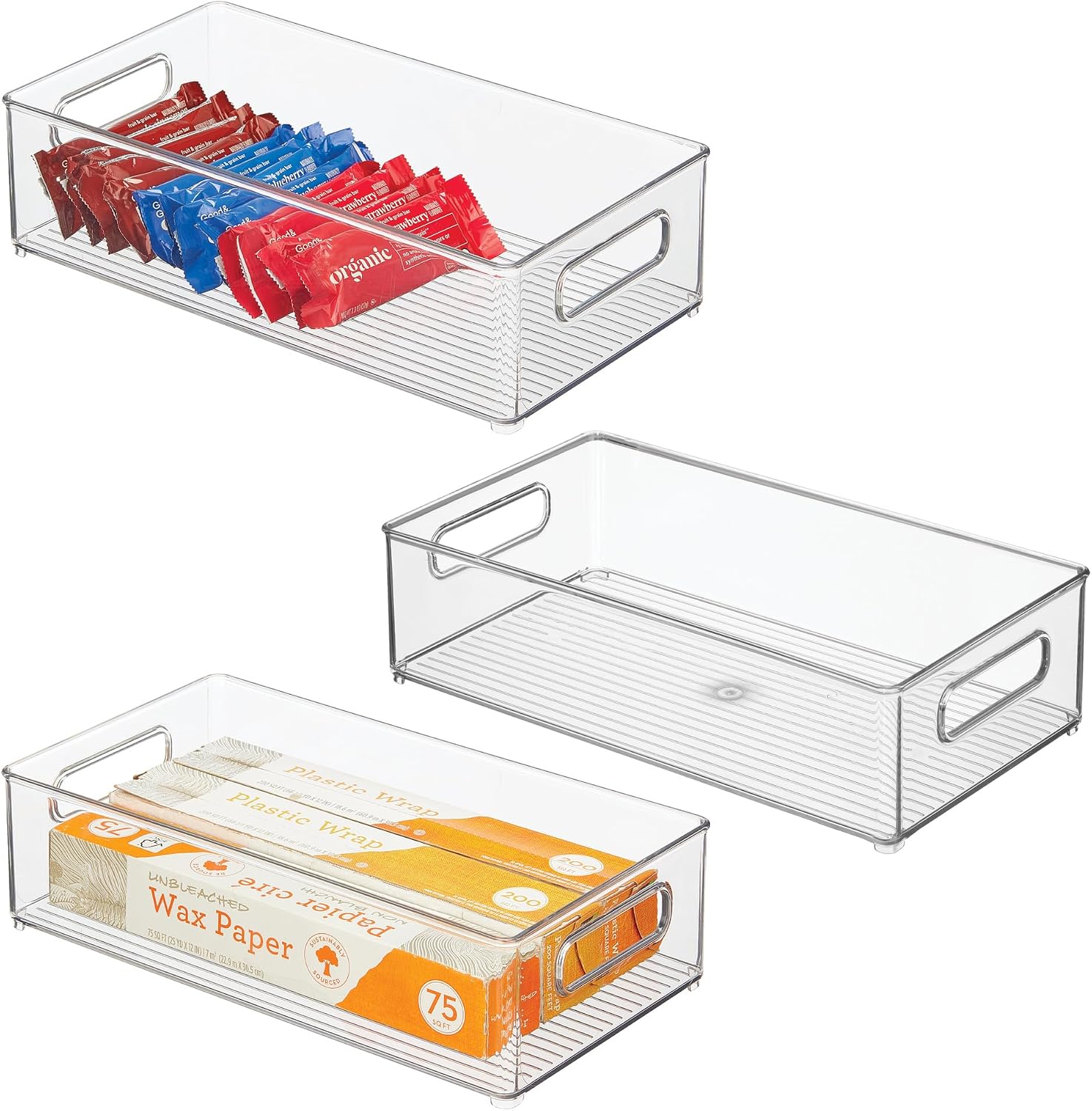 iDesign Stackable Fridge Bin | Storage Bin for Freezer or Pantry Organization, Clear, Made in USA