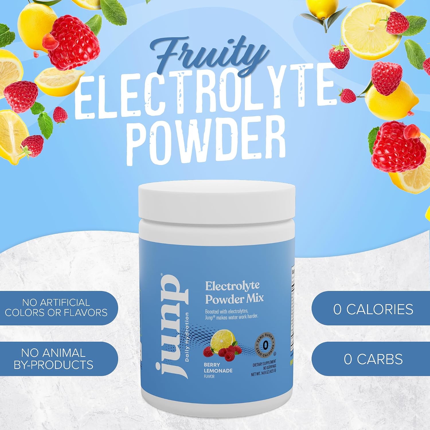 JUNP Electrolytes Powder No Sugar No Carbs – Lemonade Keto Electrolyte Drink Mix - Potassium & Salt Hydration Powder Electrolytes - Zero Calorie