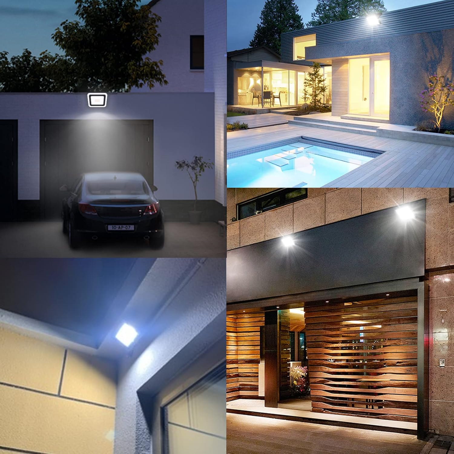 MIWAT 20W 2Pack LED Flood Light, White LED Work Light with Plug