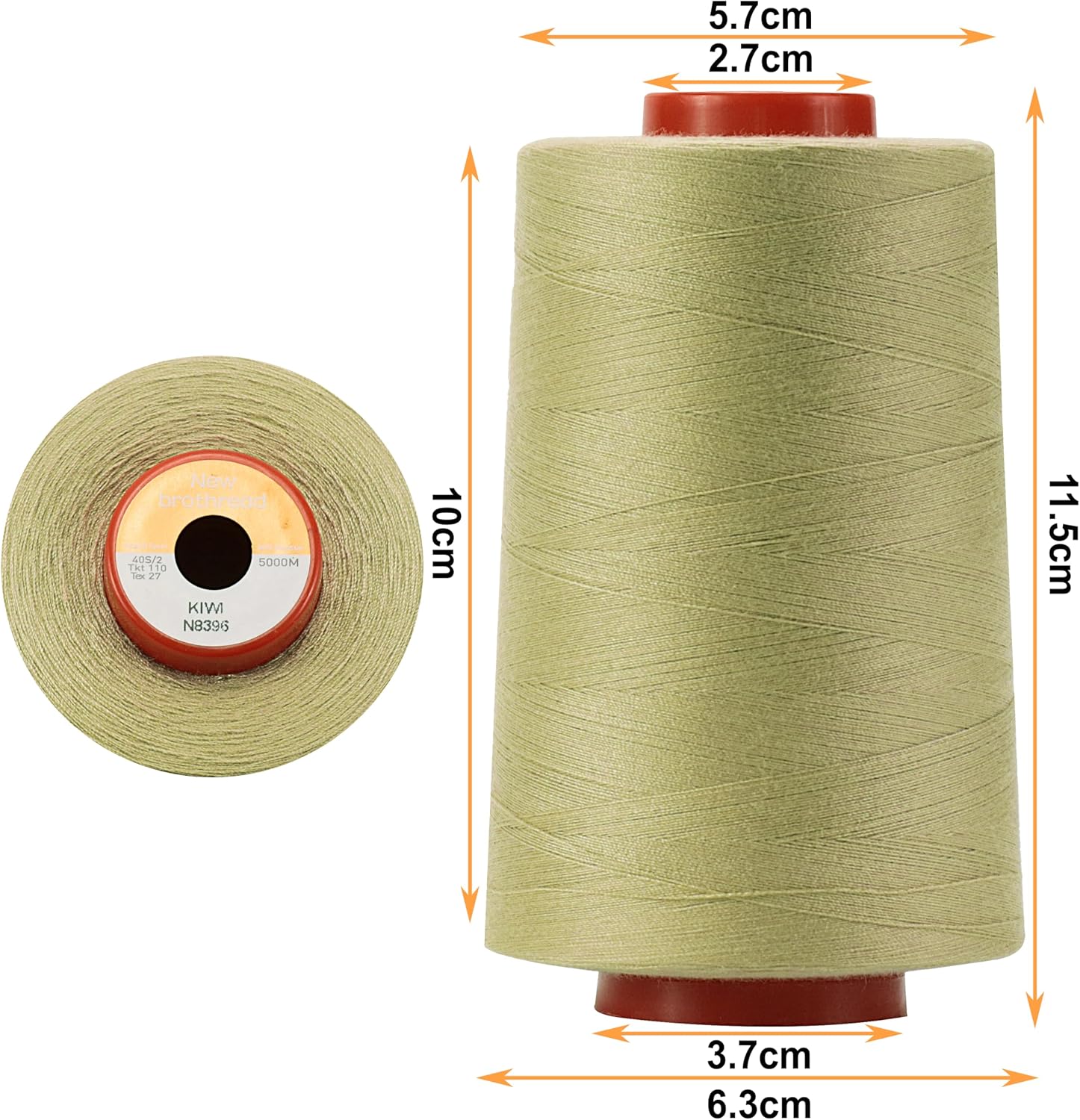 New brothread 4 Large Cones All Purpose Polyester Thread -Cream