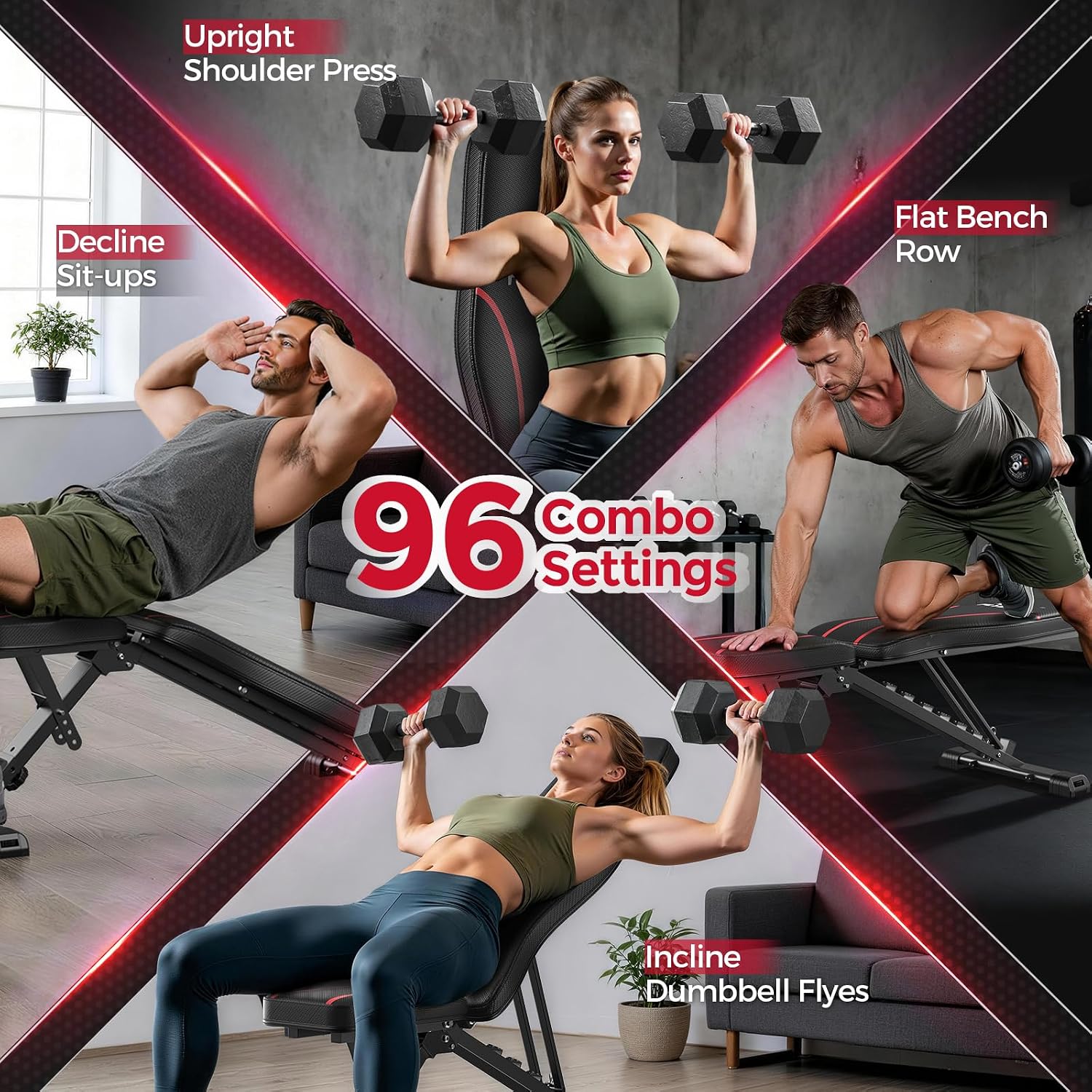 FLYBIRD WB2 Weight Bench, Adjustable Weight Bench for Full Body Workout