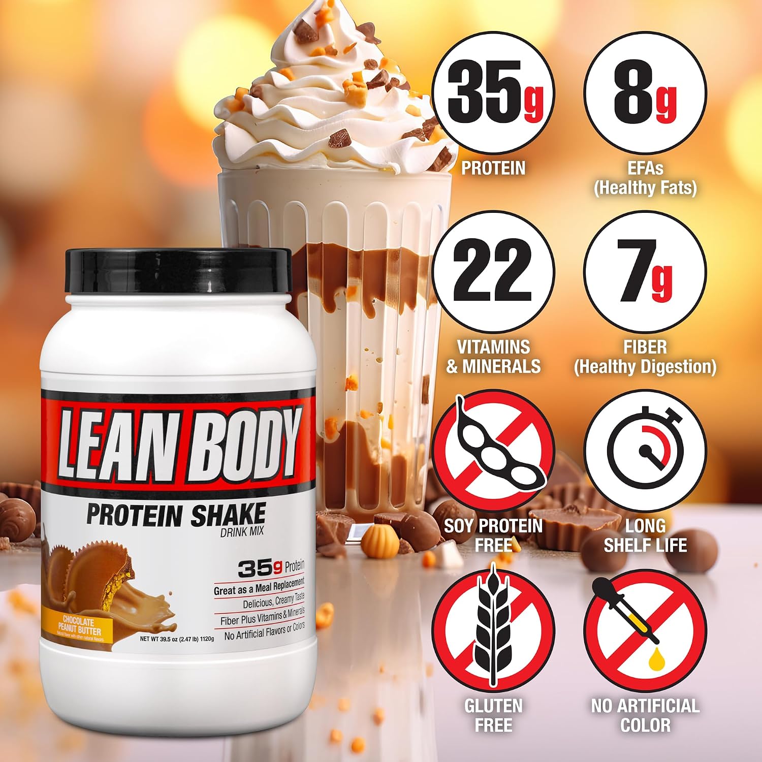 Labrada Nutrition Lean Body Hi-Protein Shake, Strawberry, 2.47-Pound Tub Strawberry Packaging May Vary