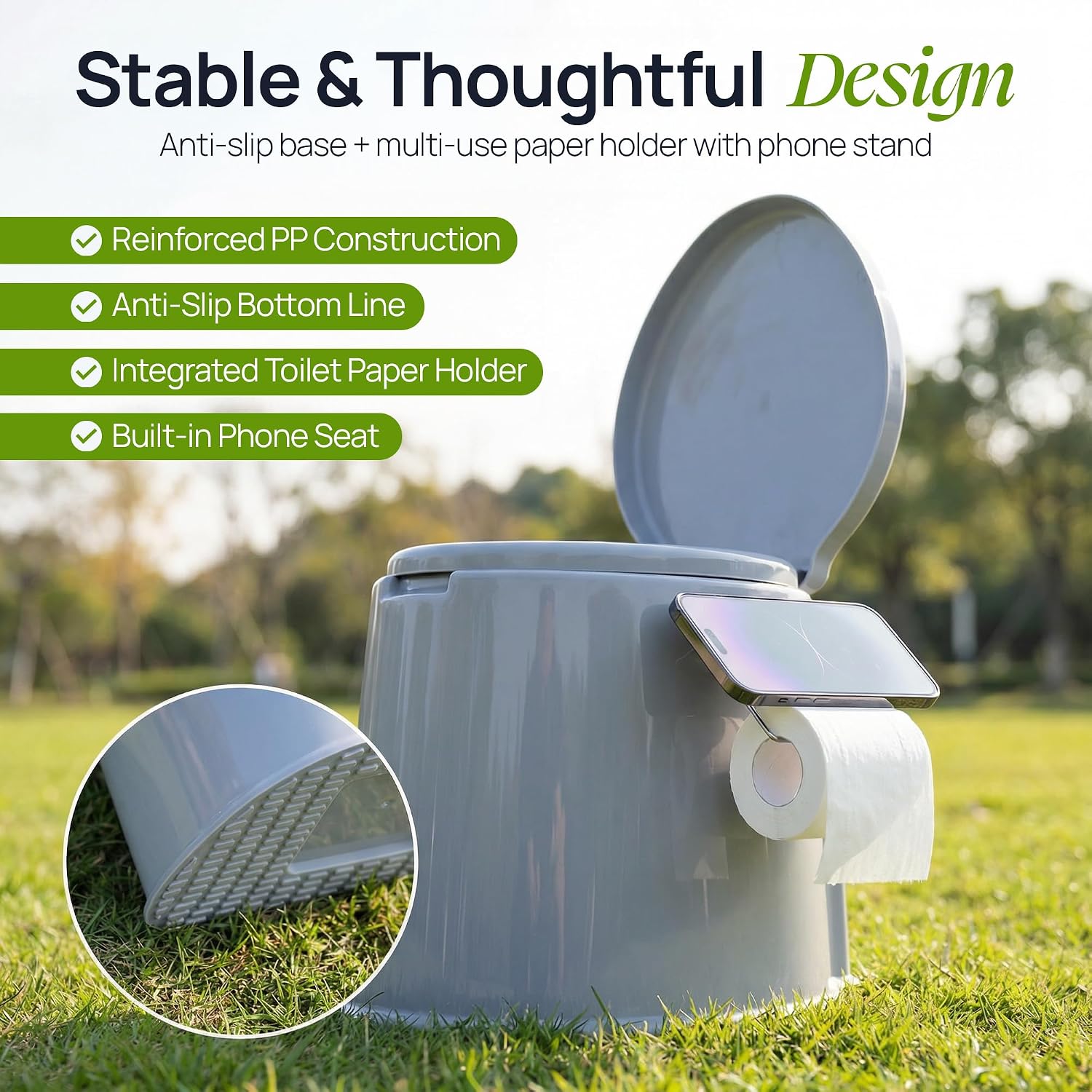 PLAYBERG Portable Travel Toilet for Camping and Hiking