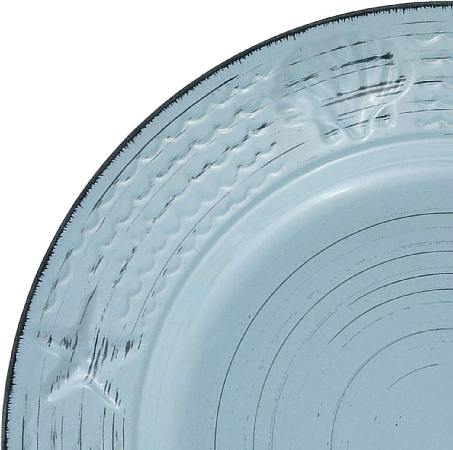 Pfaltzgraff Trellis White 16-Piece Stoneware Dinnerware Set, Service for 4, Distressed White Finish, Microwave & Dishwasher Safe Plates and Bowls