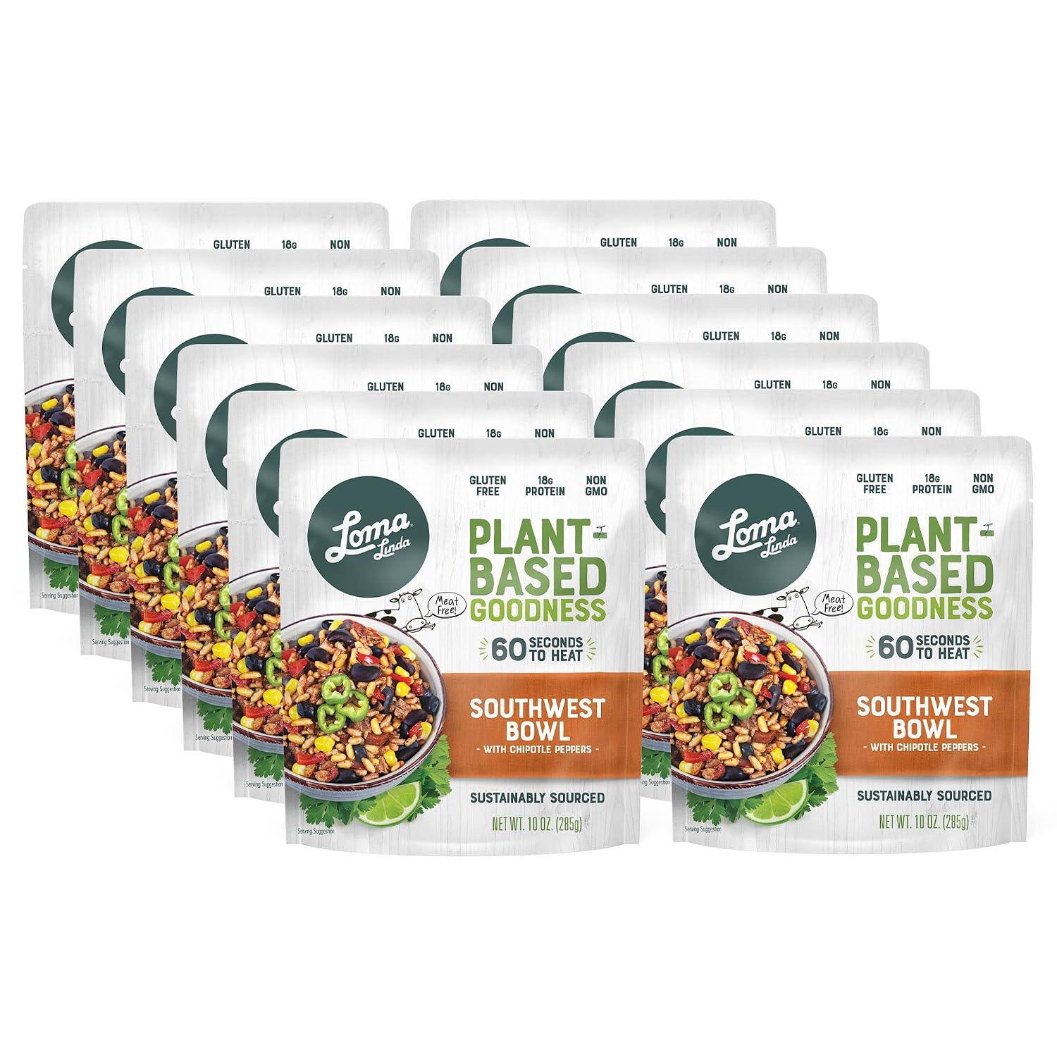 Loma Linda - Plant-Based Complete Meal Solution 10 oz. Packets (Southwest Chipotle Bowl, 6 Pack)