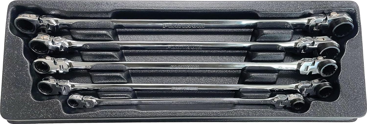 ATD Tools 99650 XL Ratcheting Wrench Set with 10 Metric Sizes - 5 Piece