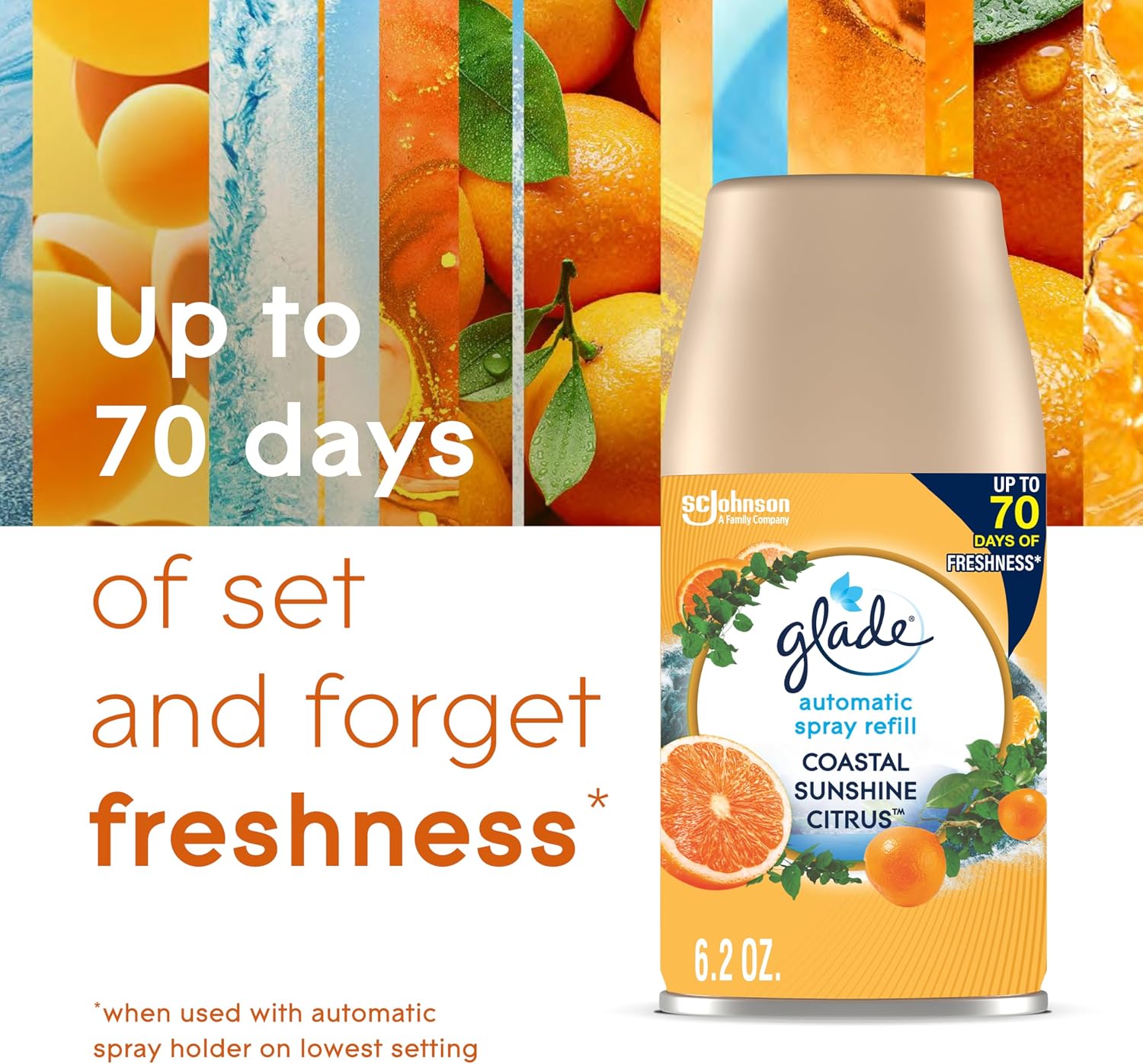 Glade Automatic Spray Air Freshener Refill, Scented Air Freshener for Home and Bathroom, Clean Linen, 6.2 Oz, 2 Count