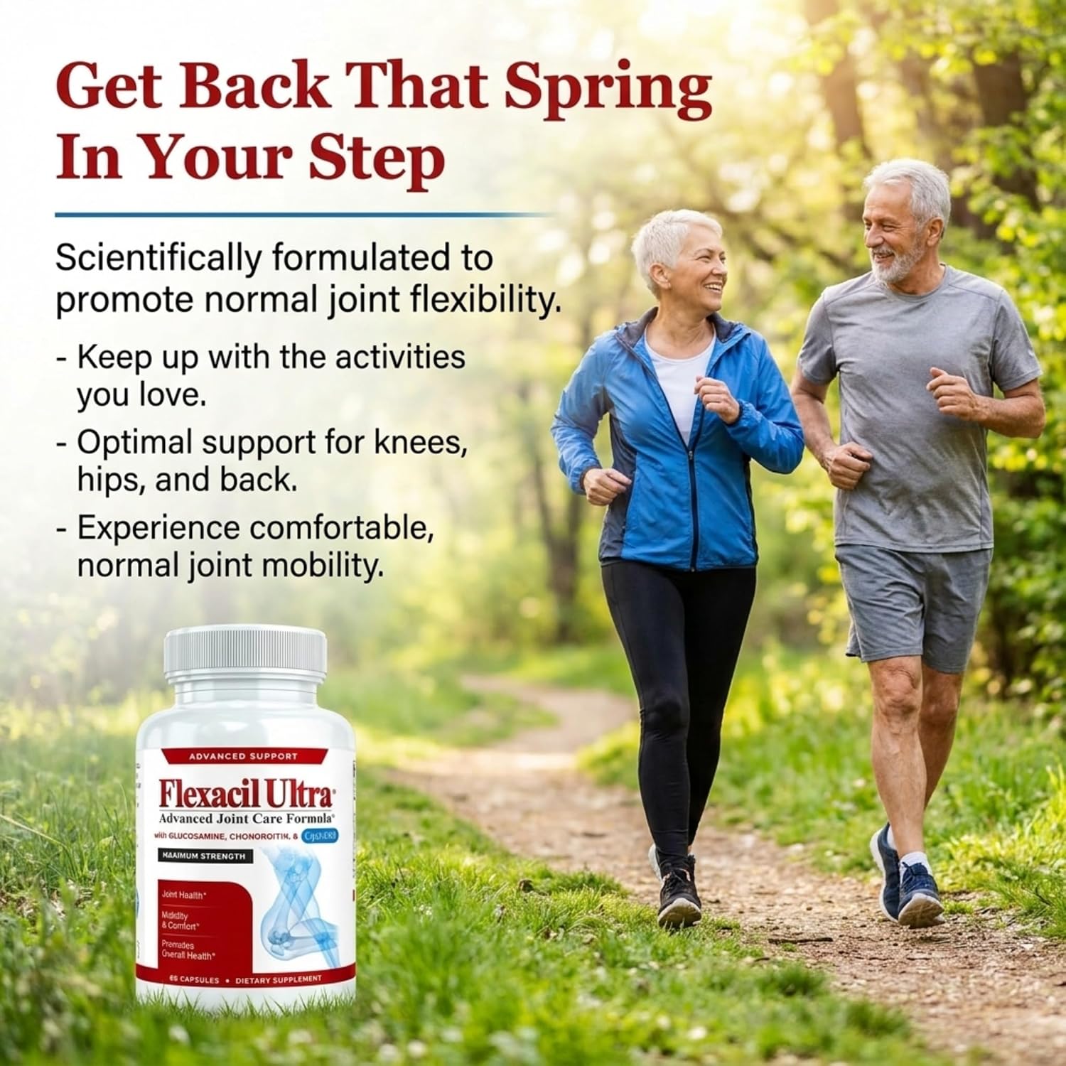 Joint Health & Support Supplement with Glucosamine Sulfate, Chondroitin, Hyaluronic Acid & MSM for Joint Support, Cartilage & Flexability, 60 Capsules