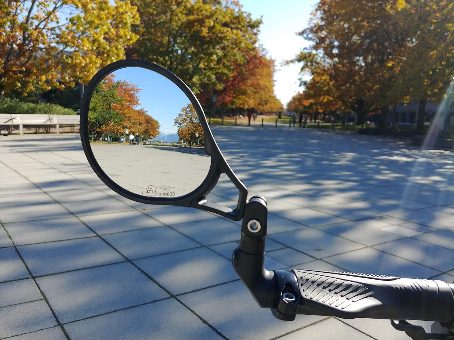 Hafny E13 Approved E-Bike Mirror, Large Surface Bar End Bike Mirror, HD Automotive Glass Bicycle Mirror, Safe Blast-Resistance Cycling Mirror
