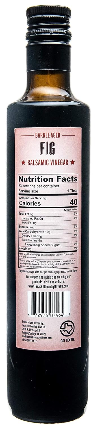 White Lemon Balsamic Vinegar - Gourmet Barrel Aged Infused Balsamic Vinegar - Great for Dressing Dipping Glazing - No Artificial Flavors or Added Sugar - Made in Texas (8.5 oz)