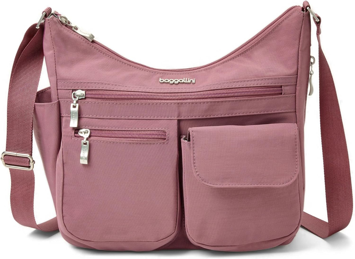 Baggallini womens Everywhere Bagg Crossbody Women 11x9 Lightweight Nylon Hobo Water-resistant Travel Bag W/Rfid