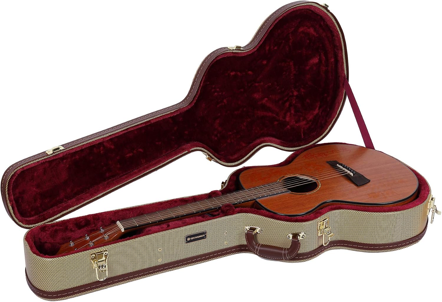 Crossrock Hardshell Arch Top wood case fits SG Electric Guitars-Black(CRW600SGBK)