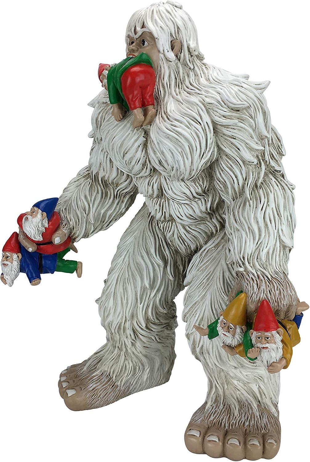 GlitZGlam Large Miniature Yeti and Gnomes for The Fairy Garden. A Large Gnome Figurine (13.25 Inch High) and a Fairy Garden Accessory