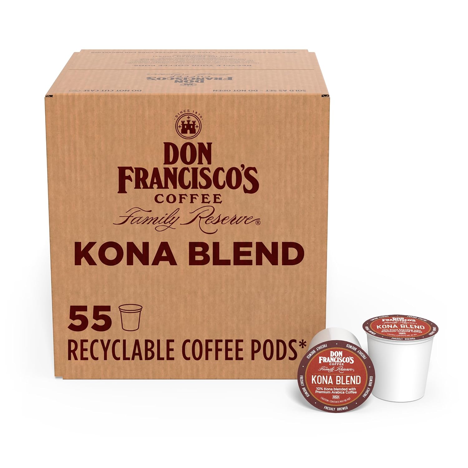 Don Francisco's Kona Blend Single Serve Coffee Pods, Medium Roast, 24ct | Compatible with Keurig Coffee Pod Brewers, 100% Arabica Coffee, Convenient Single Serve Brewing, Fresh Brew in Every Cup