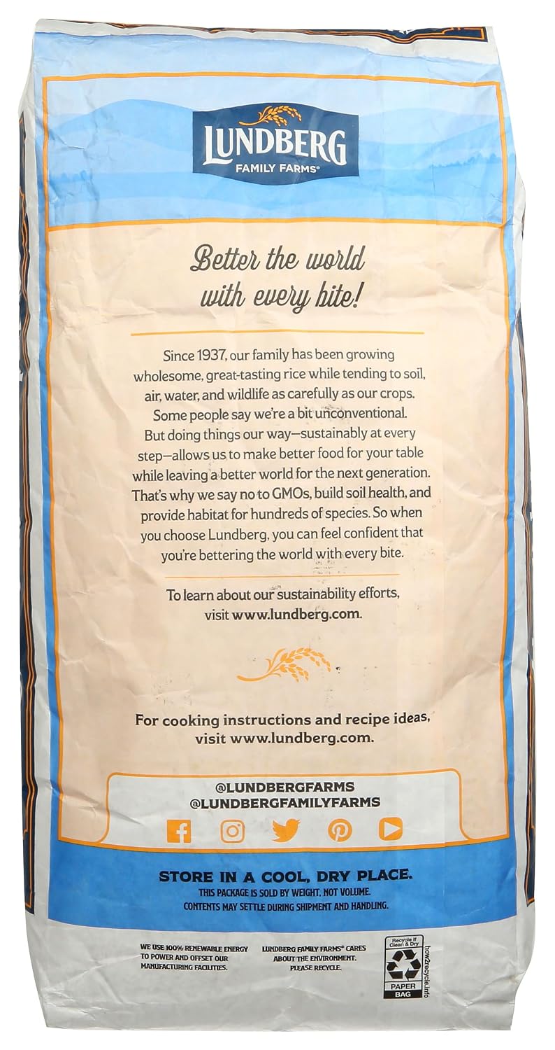 Lundberg Family Farms - Organic California White Basmati Rice, Pleasant Aroma, Fluffy Texture, Won't Clump When Cooked, Bulk Rice, Gluten-Free