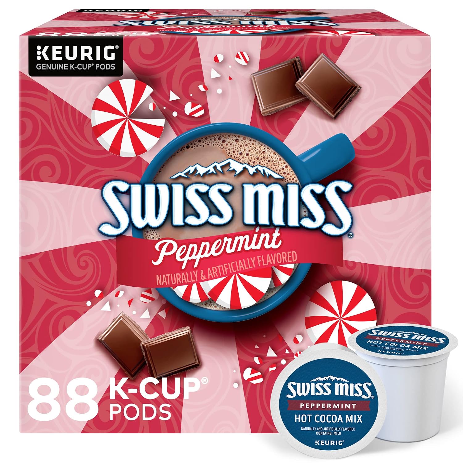 Swiss Miss Milk Chocolate Hot Cocoa Keurig Single-Serve K Cup Pods, 28 Count