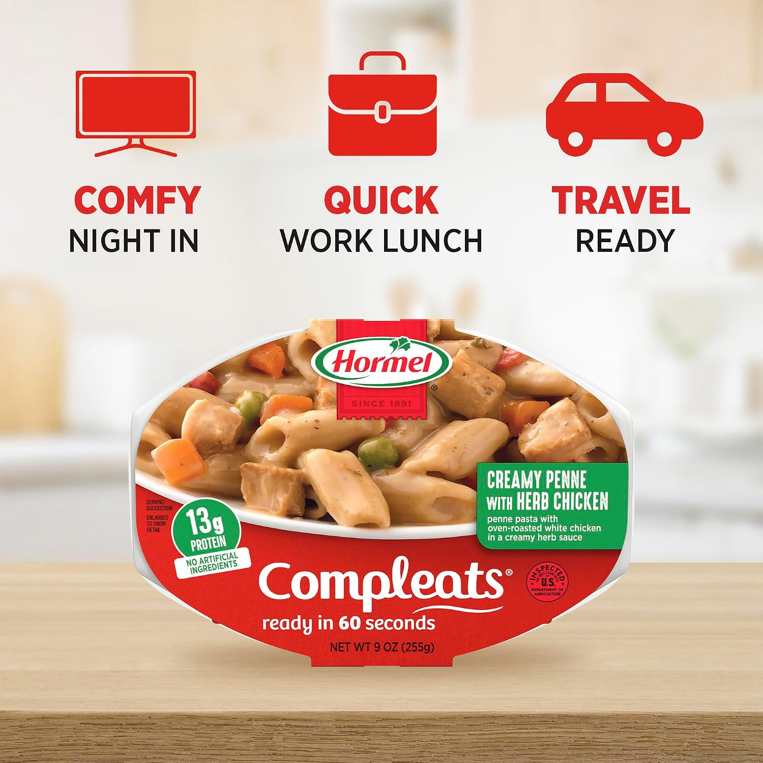 HORMEL COMPLEATS Chicken Alfredo Microwave Tray, 10 oz. (6 Pack)