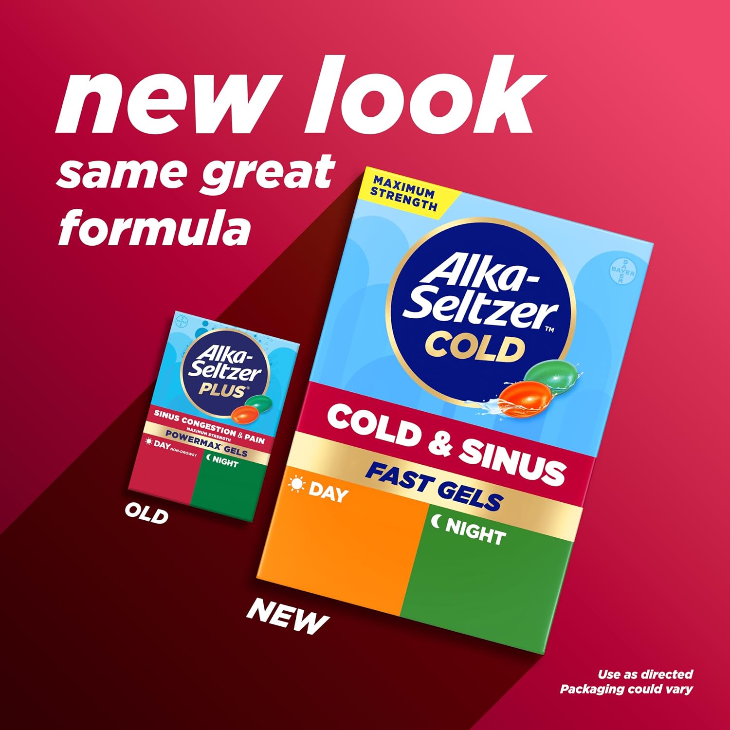 Alka-Seltzer Cold, Cold & Sinus Max Strength Fast Gels, Cold Medicine, Multi-Symptom Relief, Body Aches and Pains, Sinus Pressure, Congestion Relief