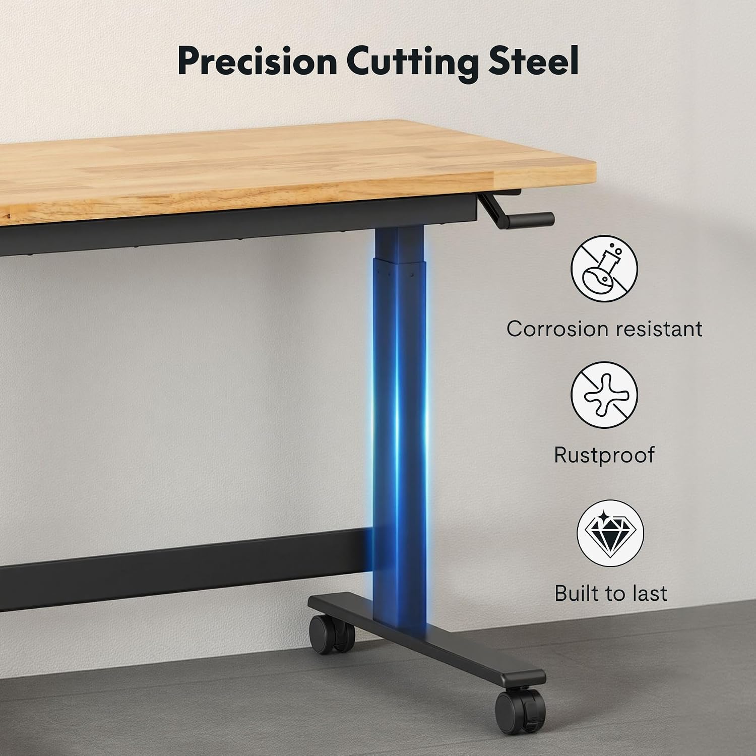 FLEXISPOT Adjustable Height Workbench 47.2" x 23.6" Garage Work Table with Hand Crank