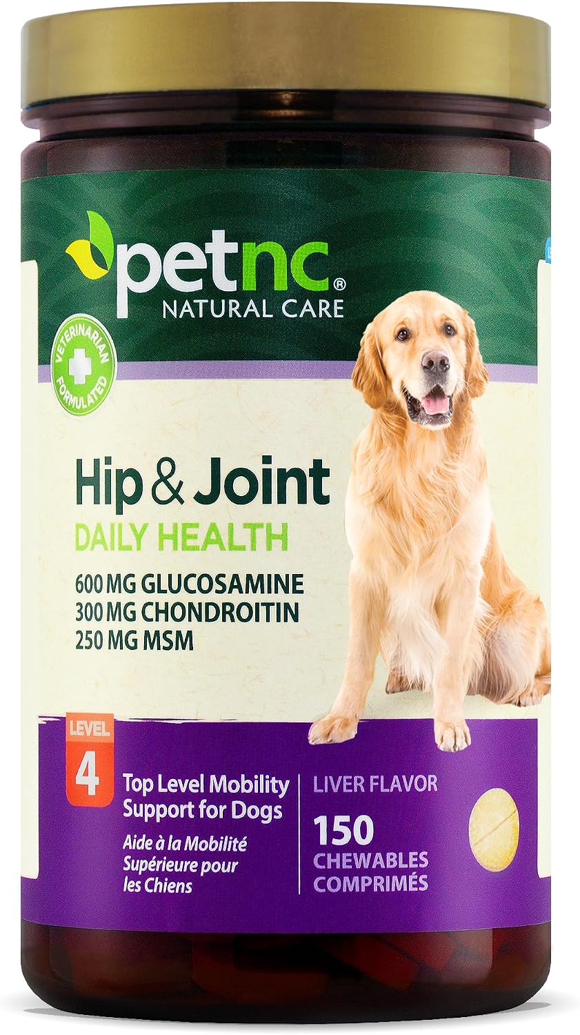 PetNC Natural Care Hip and Joint Soft Chews for Dogs, 90 Count - 27591 | Glucosamine Chondroitin MSM Dog Chews with Hyaluronic Acid, Liver Flavored Bone & Joint Support Supplement, For All Breeds