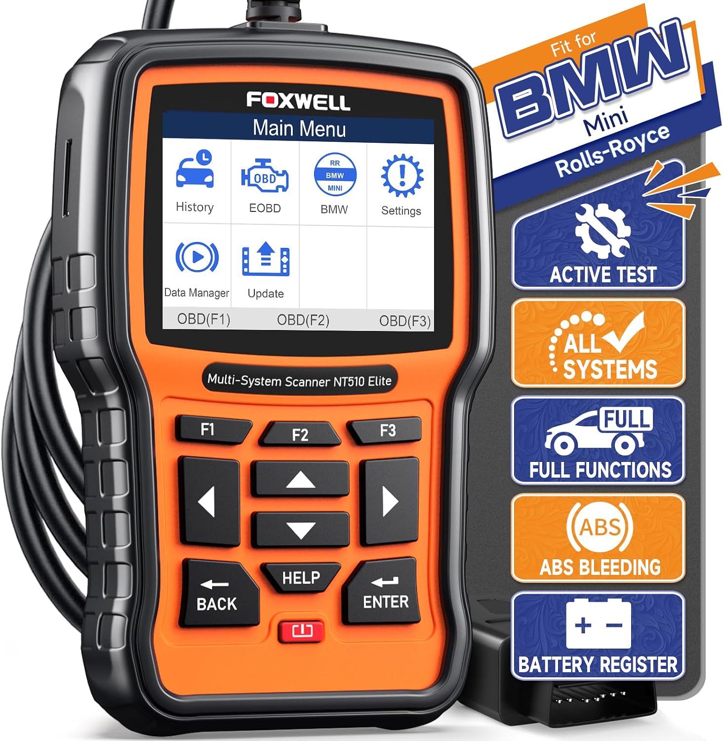 FOXWELL NT510 Elite Scan Tool fit for BMW Scanner Full Diagnostic Tool OBD2 Scanner