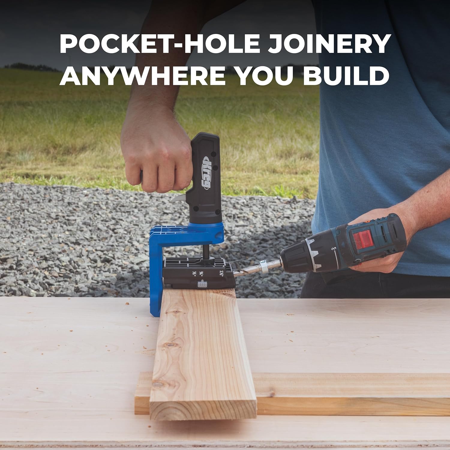 Kreg Pocket-Hole Jig 520PRO - Easy Clamping & Adjusting - 360 Rotating Handle - 260 Screws - For Materials 1/2" to 1 1/2" Thick