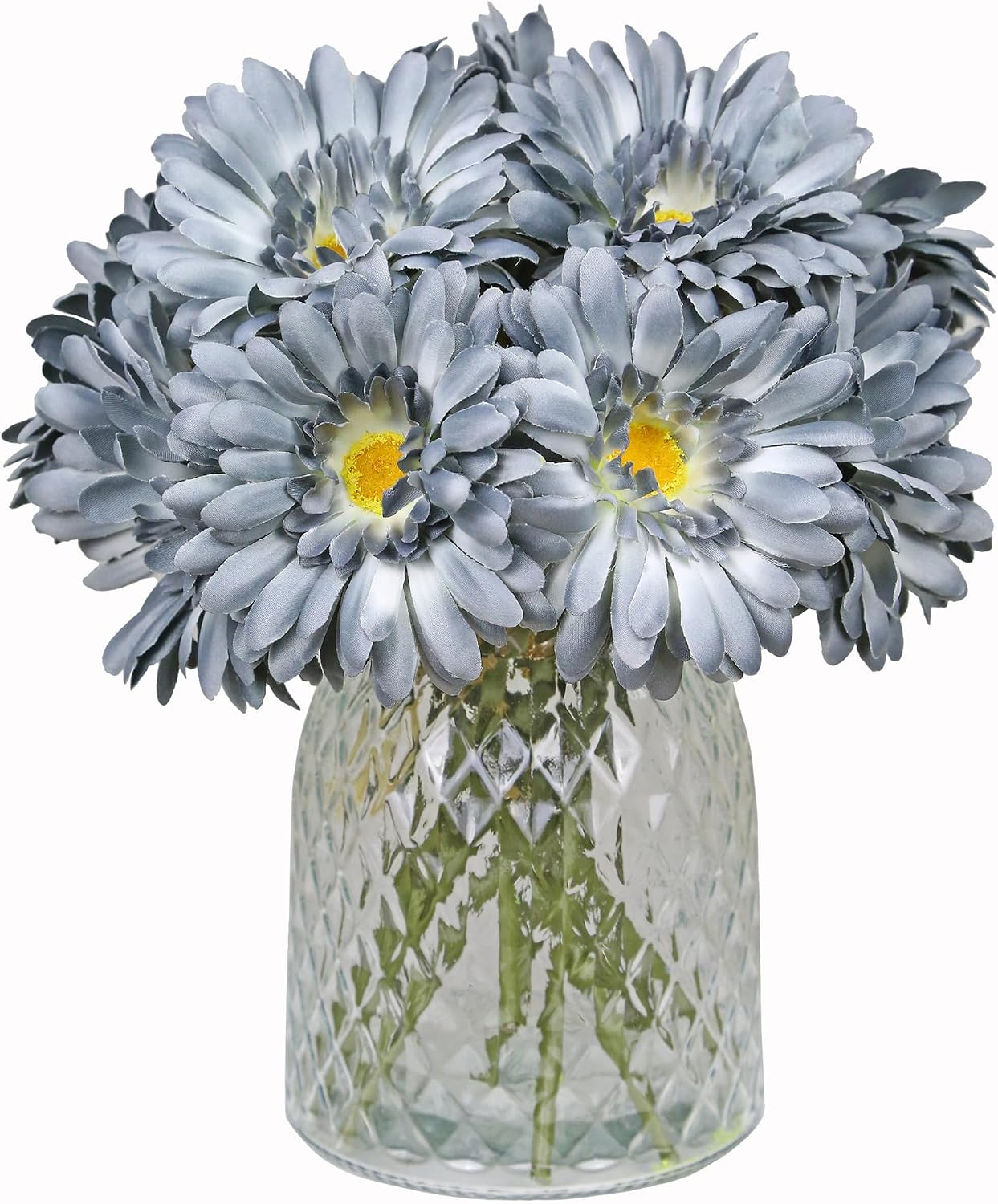 TOPIA Artificial African Daisies Flowers African Daisy Silk Flowers Artificial Gerbera Daisies Pack of 10 (Yellow)