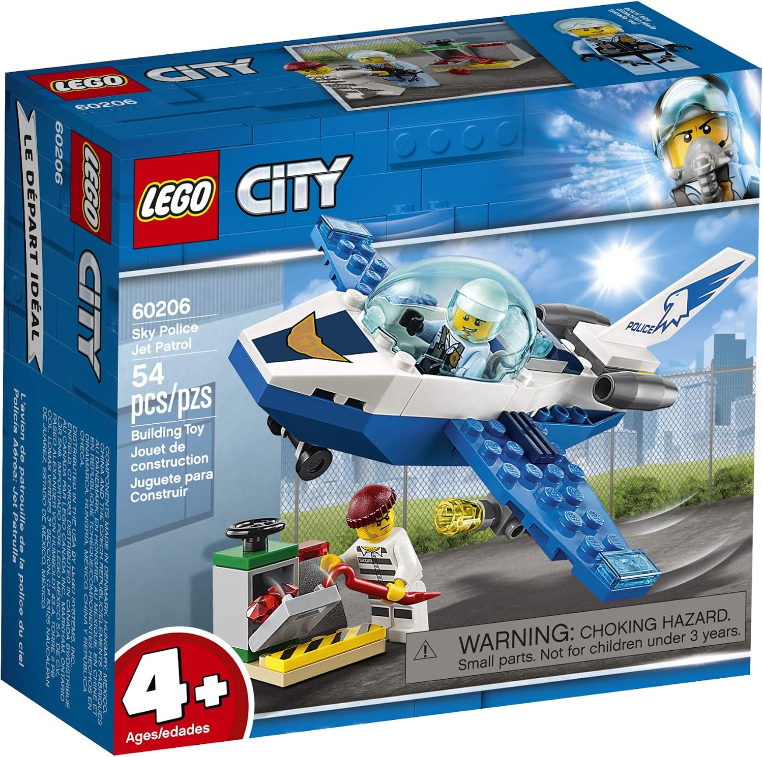 LEGO City Sky Police Jet Patrol 60206 Building Kit (54 Pieces)