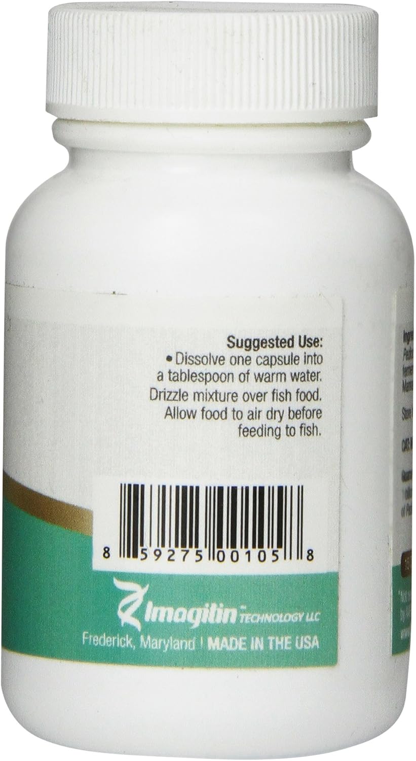 MitoFish Premium Pediococcus Based Probiotics and Prebiotics for Fish, 15 Capsules Per Bottle
