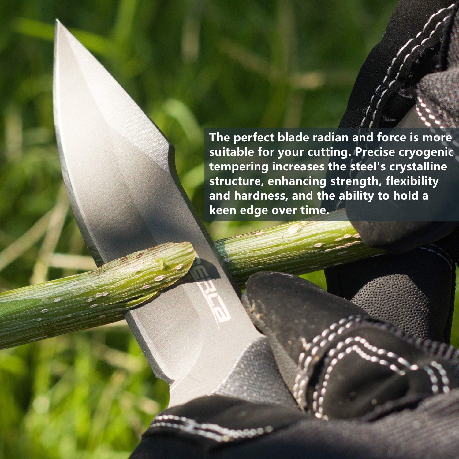 OERLA Fixed Blade Knife, Full Tang 420HC Stainless Steel Camping Knife, Outdoor EDC Hunting Survival Utility Knife with G10 Handle and Kydex Sheath