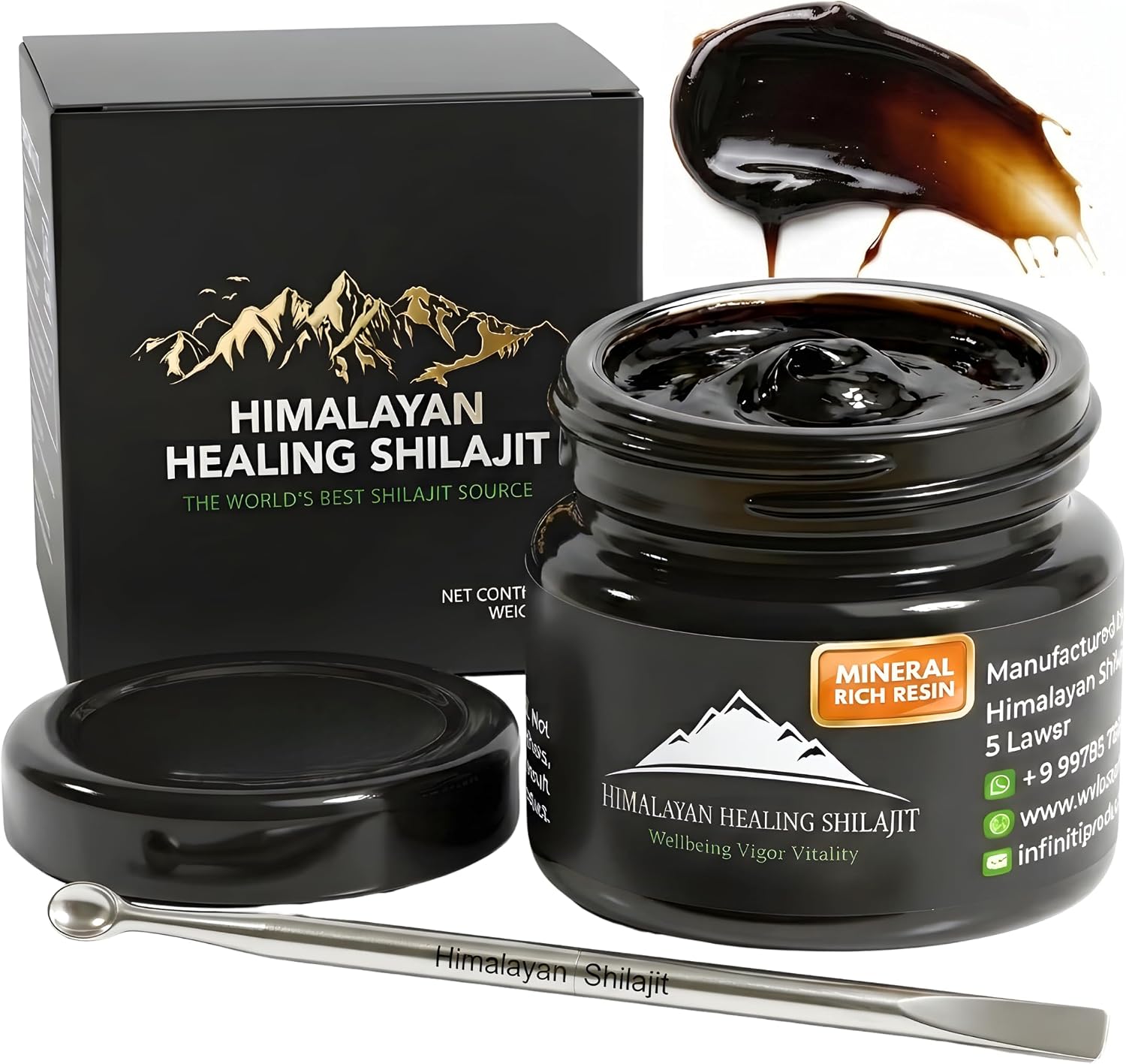 Gold Grade Himalayan Shilajit Resin For Men & Women | 500MG Max Potency | Lab Tested 100% Organic Shilajit With 85+ Trace Minerals & Fulvic Acid For