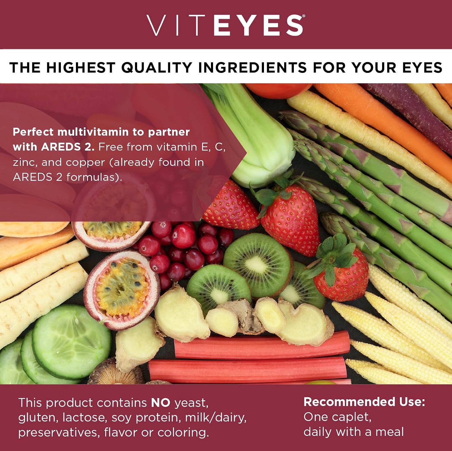 Viteyes Classic AREDS 2 Companion Multivitamin Supplement, Comprehensive Multivitamin Formula for AREDS 2 Users, 90 Capsules