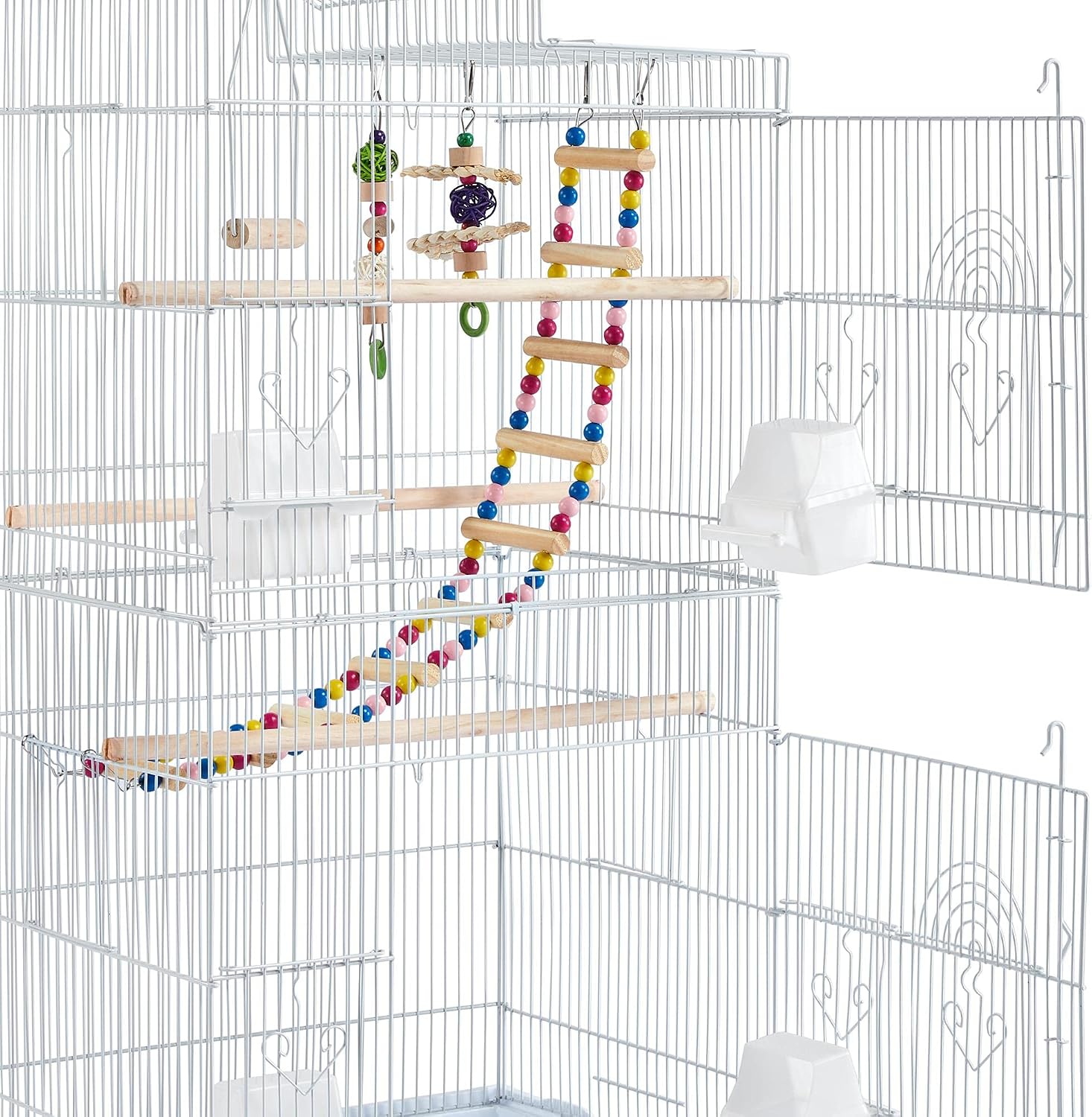 Yaheetech Bird Cage 64'' Medium Small Parrot Parakeet Bird Cages with Detachable Rolling Stand for Parrot Lovebirds Finches Parakeets Budgie Parrotlet Conures, Pet Flight Birdcage