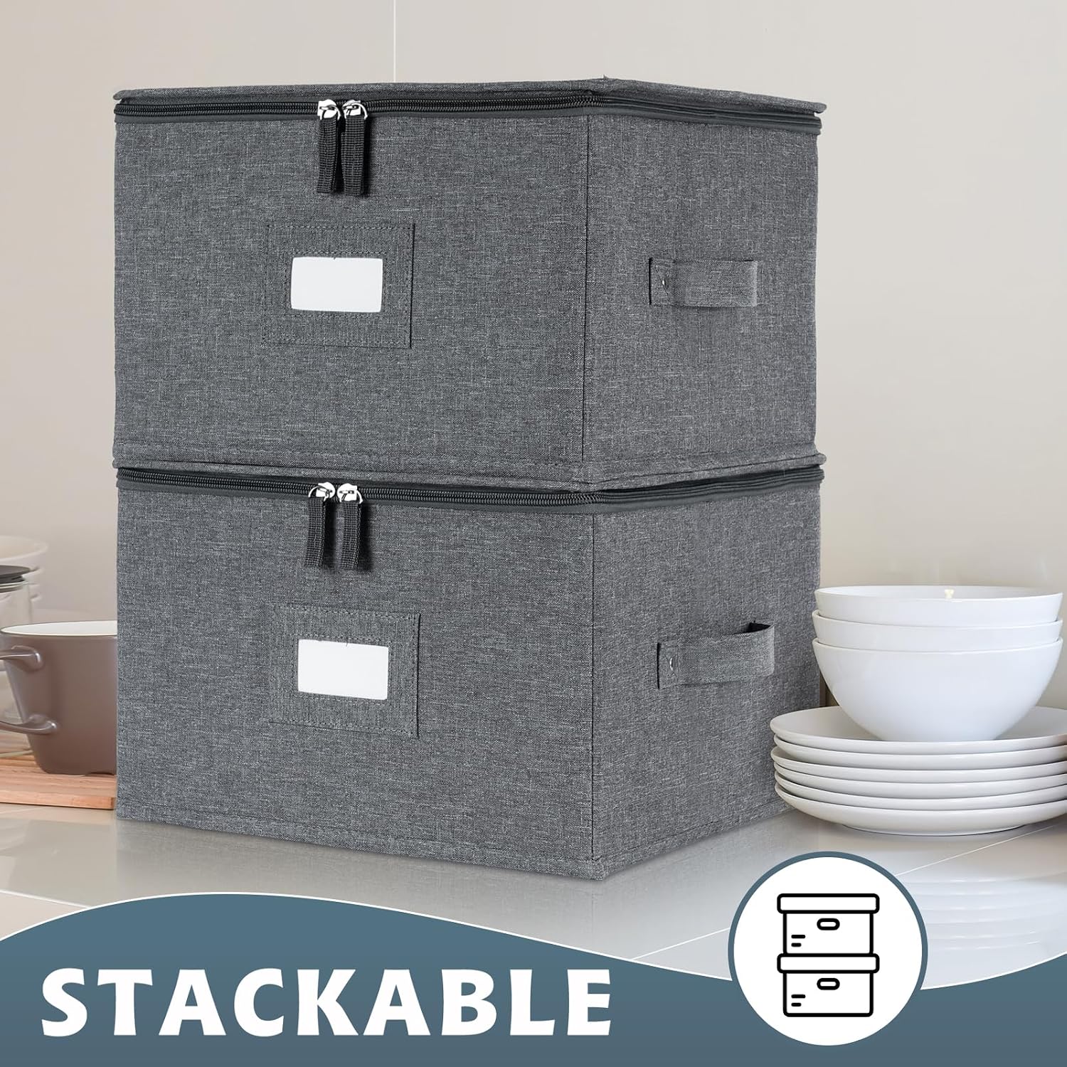 China Storage Containers Hard Shell Inside 12" W x 8" H