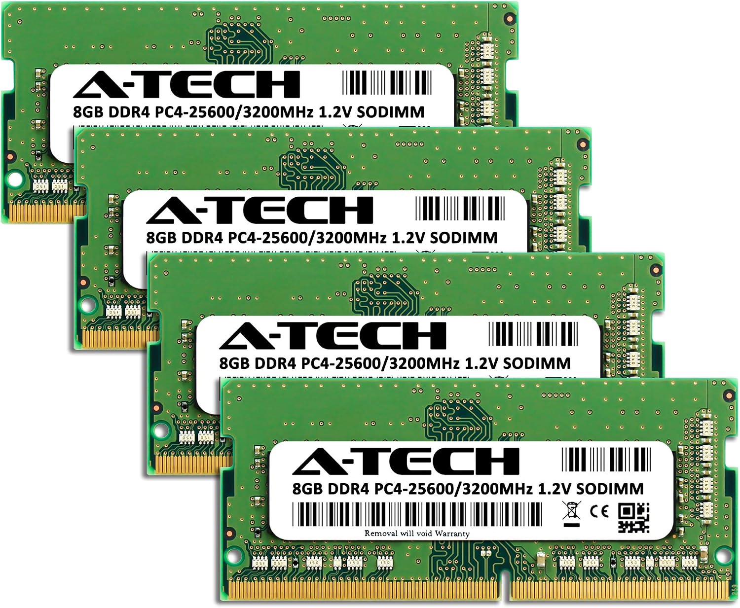 A-Tech 8GB DDR4 3200 MHz SODIMM PC4-25600 (PC4-3200AA) CL22 Non-ECC Laptop RAM Memory Module