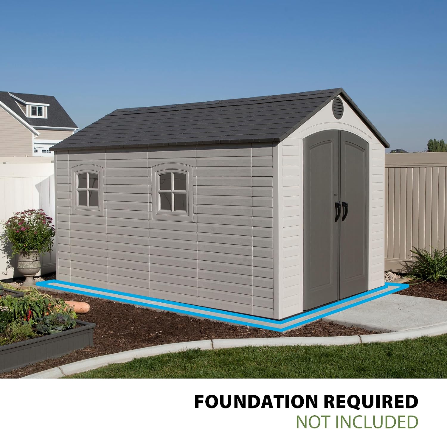 Lifetime 6402 Outdoor Storage Shed, 8 by 12.5 Feet; 2 windows