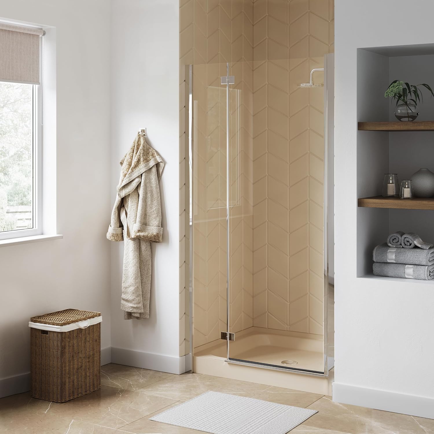 Voltaire 60" x 32" Single-Threshold, Right-Hand Drain, Shower Base in Gray