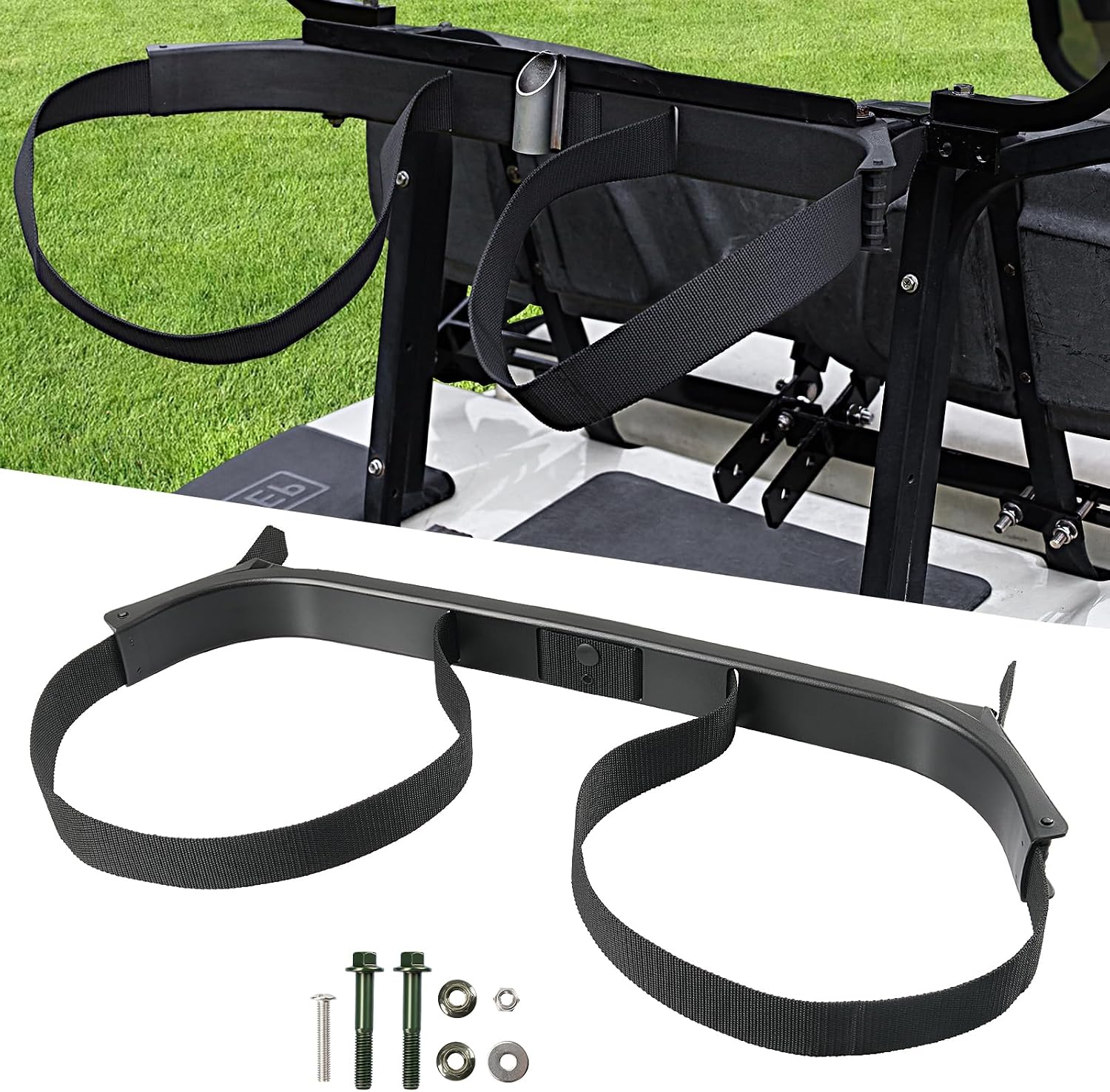 Panglong 2 Seat DS Golf Cart Bag Holder with Screws, Golf Bag Attachment for 1987-Up Club Car DS 2 Seat Models, OEM #1013935