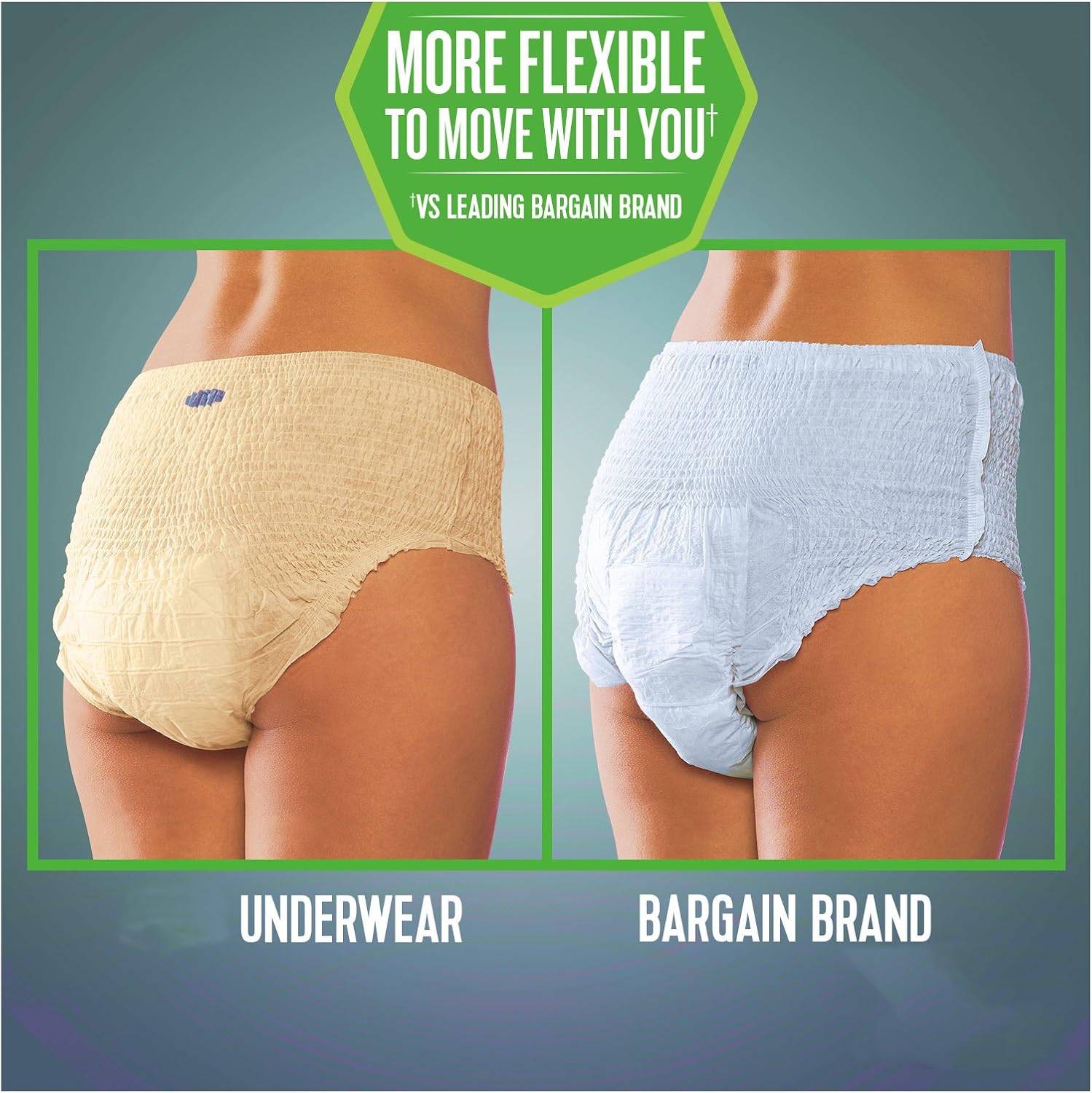 Depend FIT-FLEX Incontinence Underwear for Women, Disposable, Maximum Absorbency, Large, Blush, 52 Count (2 Packs of 26) (Packaging May Vary)