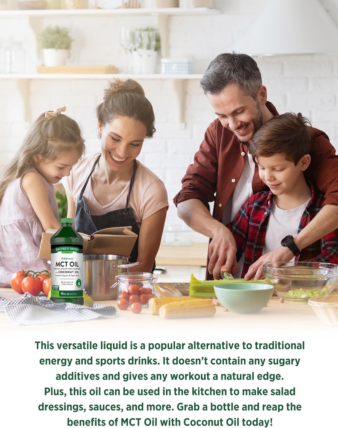 Nature's Truth MCT Oil | 16 fl. oz | Keto, Unflavored Formula | with Coconut Oil | Vegan, Non-GMO