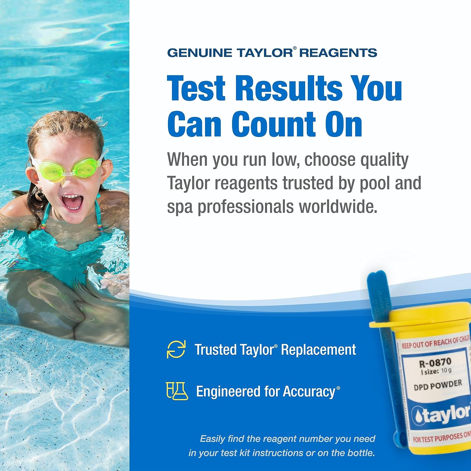 Taylor Technologies R-0870-I DPD Powder for Swimming Pool, 10gm, White
