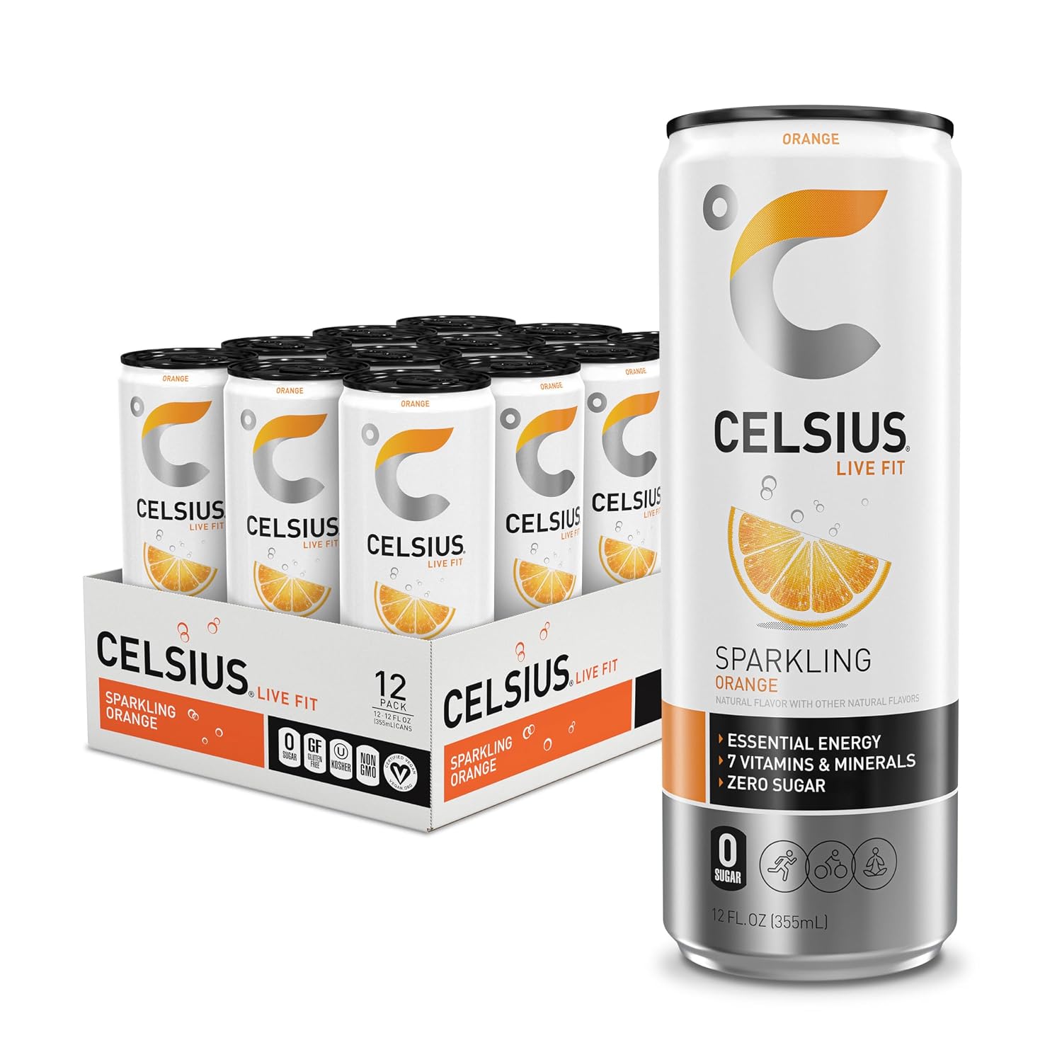 CELSIUS Sparkling Cola, Sugar Free Energy Drink, 12 Fl Oz (Pack of 12)