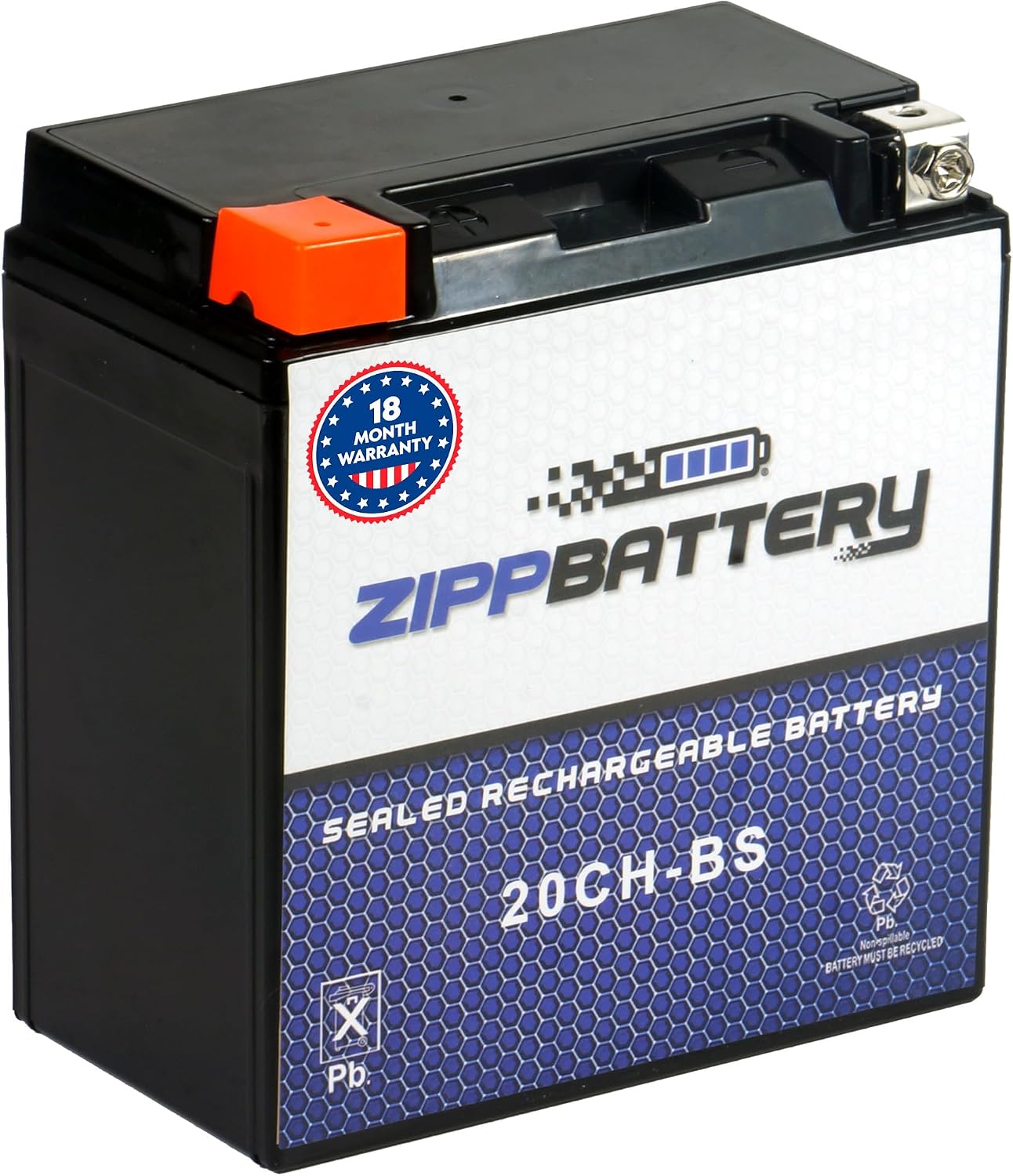 ZIPPBATTERY YTX30L-BS 12V 385 CCA AGM – Maintenance-Free 30Ah Battery for Harley, ATV, UTV, Jet Ski – T3 Nut & Bolt Terminal – Fits Harley Road King, Polaris Sportsman 850, Can-Am Outlander