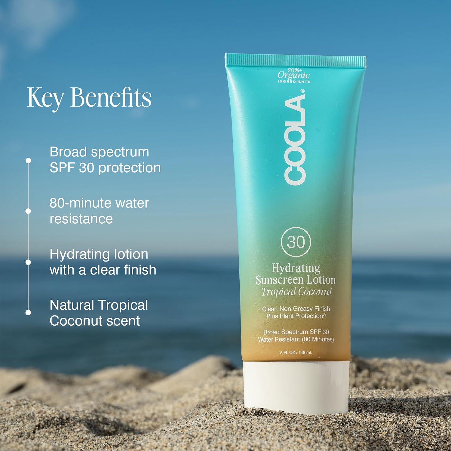 COOLA Organic Sunscreen SPF 30 Sunblock Body Lotion, Dermatologist Tested Skin Care For Daily Protection, Vegan And Gluten Free, 5 Fl Oz