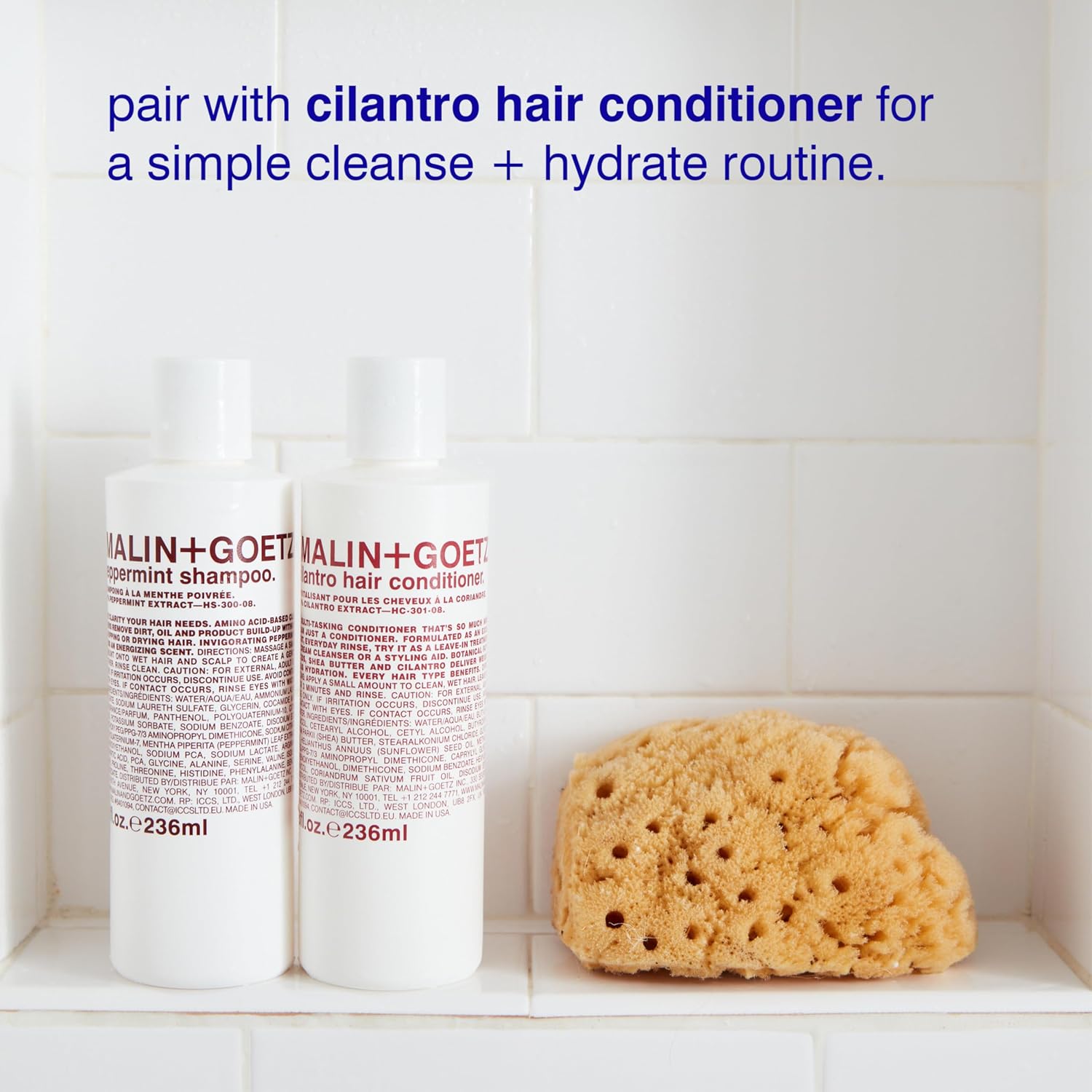 MALIN+GOETZ Clarifying Shampoo | Cool Peppermint Formula | Daily Cleanser with Amino Acids | For All Hair Types | Vegan, Sulfate-Free & Unisex