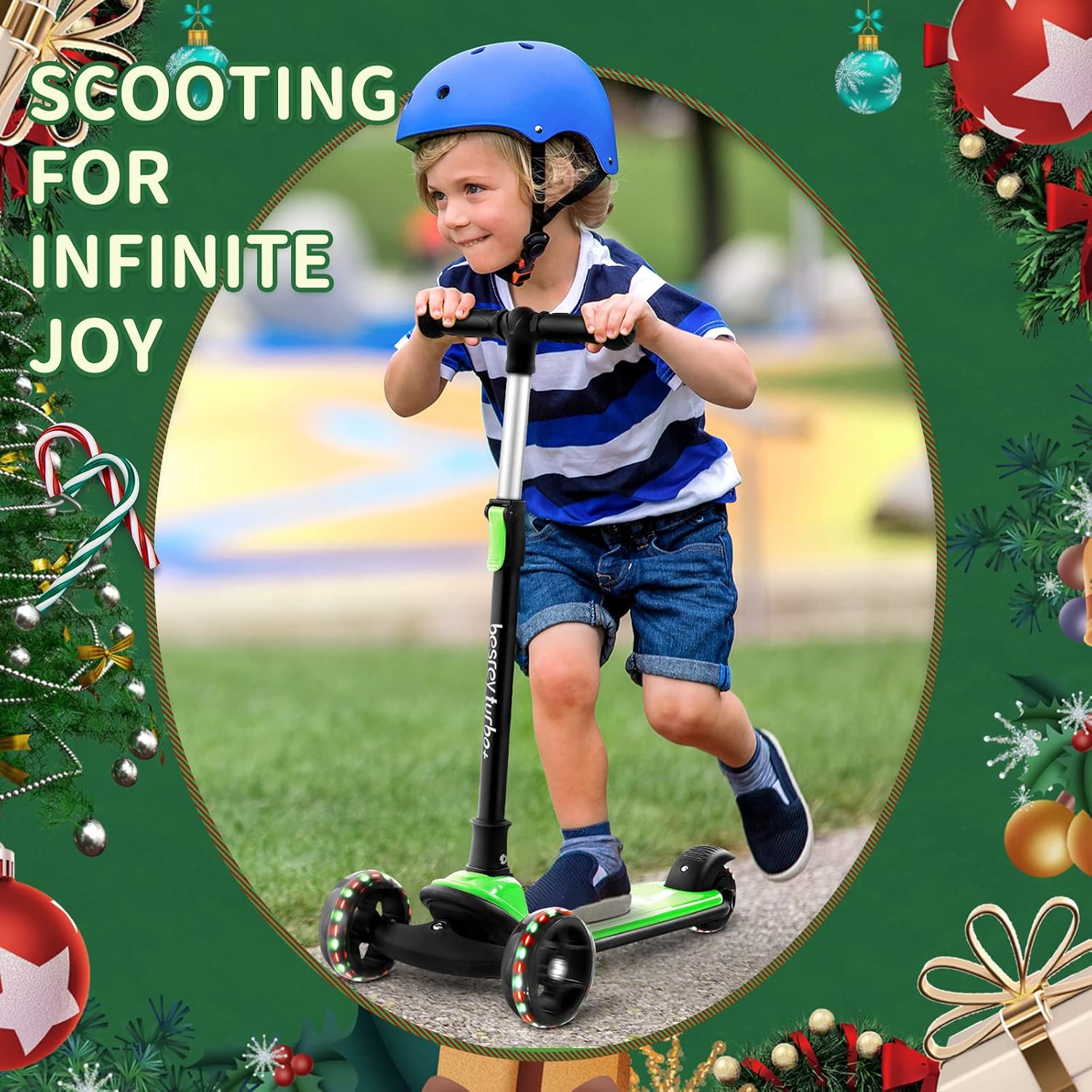 besrey 3 Wheel Scooter for Kids Ages 3-10 with 4 Adjustable Height
